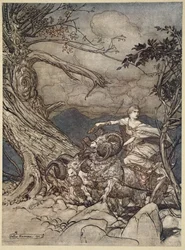 Fricka se acerca enojada, ilustración de 